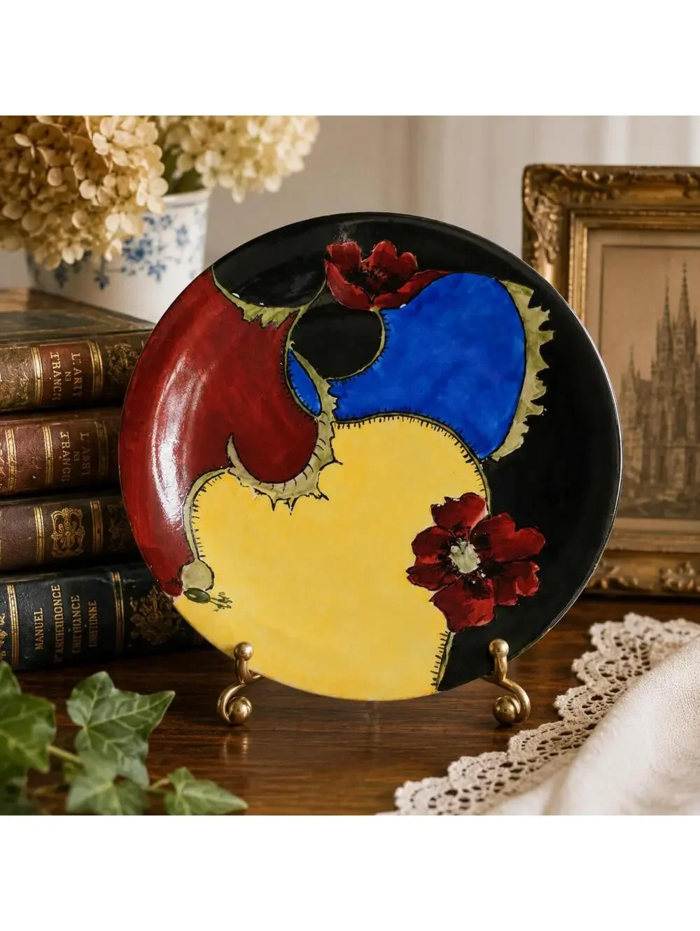 Antique JP Limoges France Hand Painted Welden 1901 Cabinet Plate